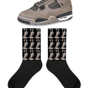 Shoe Dripping Socks to Match Jordan 4 Cavestone, Retro 4 Cavestone Socks , Cavestone 4s Sneaker Socks