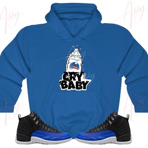 Cry  Hoodie To Match 12 Hyper Royal, 12 Hyper Royal Hoodie, 12 Hyper Royal Sneaker Hoodie