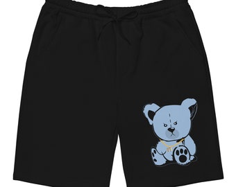 Teddy Bear Shorts to Match Jordan Retro 5 UNC, Retro 5 UNC Shorts, UNC Sneaker Shorts
