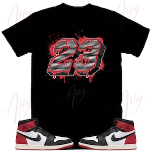 23 Shirt to Match Jordan Retro 1 Black Toe, Retro 1 Black Toe Shirt, Black Toe 1s Sneaker Tee