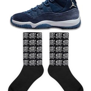 23 Socks to Match Jordan Retro 11 Midnight Navy, Retro 11 Midnight Navy Socks, Midnight Navy Sneaker Socks