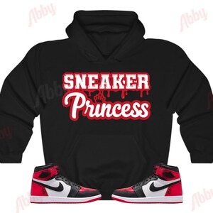 Sneaker Princess Hoodie to Match Jordan 1 Ruby, Retro 1 Ruby Hoodie, Ruby 1s Sneaker Hoodie