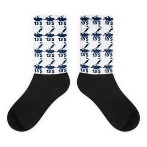 Shoe Dripping Socks to Match Jordan Retro 13 French Blue, Retro 13 French Blue Socks, 13 French Blue Sneaker Socks