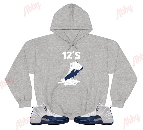 Shoe Dripping Hoodie to Match Jordan 12 French Blue, Retro 12