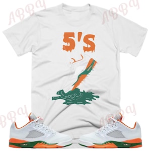 Shoe Dripping Shirt to Match Retro 5 Miami, Jordan 5 Miami Shirt, Miami 5s Sneaker Tee