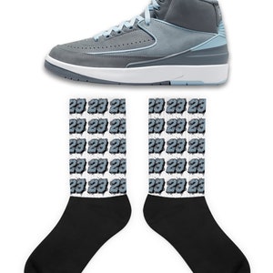 23 Socks To Match Jordan Retro 2 Ice Blue, Jordan Retro 2 Ice Blue Socks, Jordan Retro 2 Ice Blue Sneaker Socks