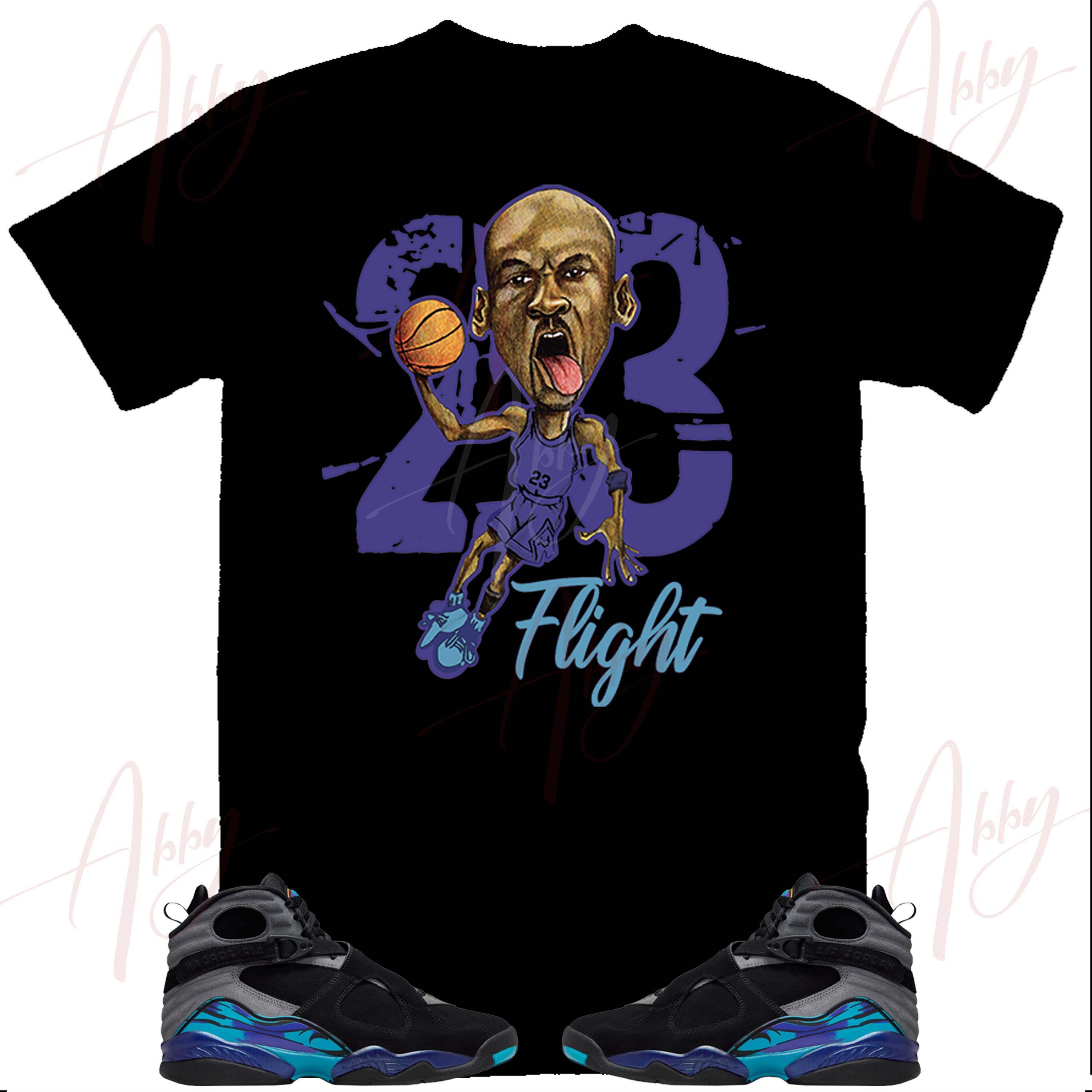 Camiseta de vuelo 23 para combinar con Jordan 8 Aqua, camiseta retro 8 Aqua, camiseta deportiva Aqua 8s