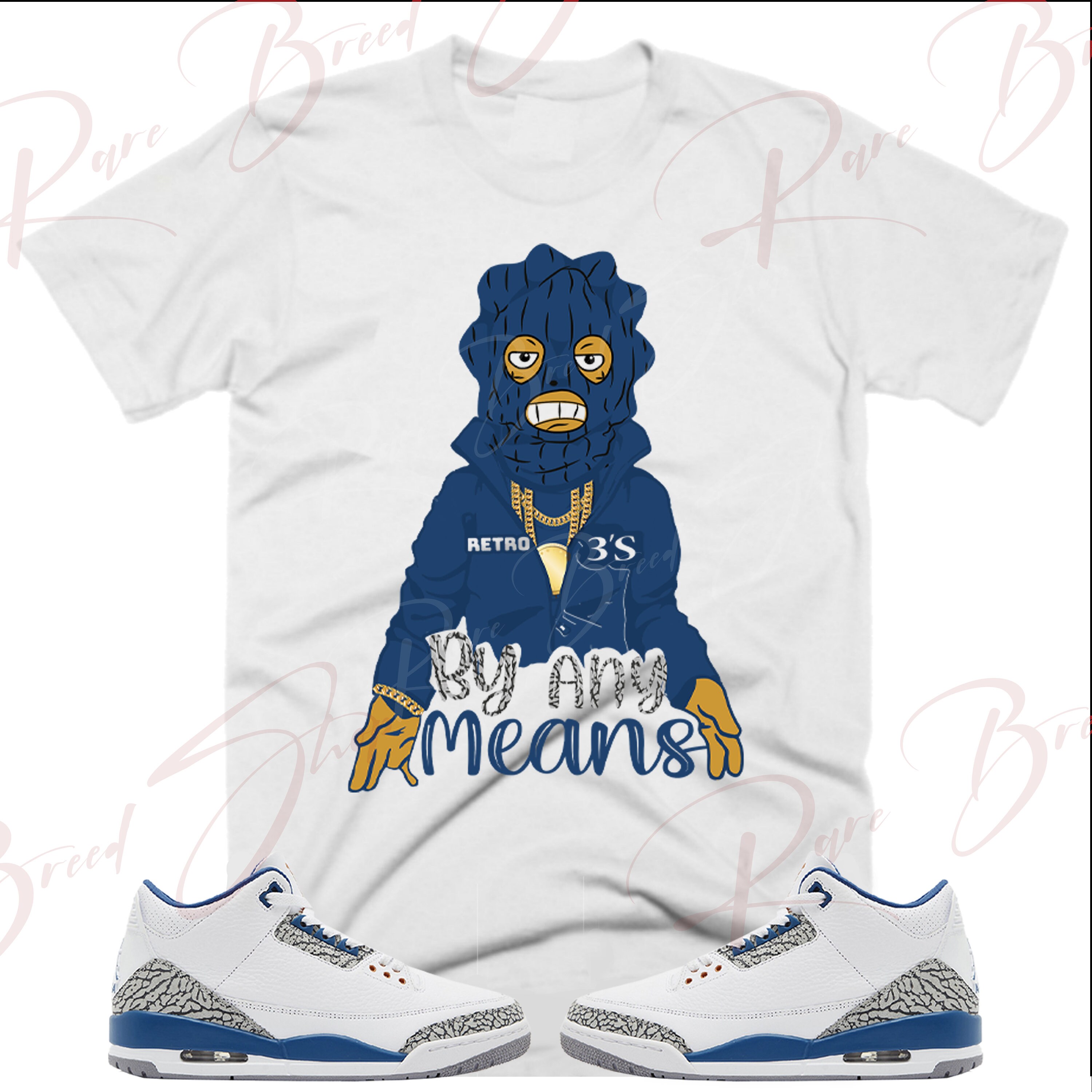I’m selling the Air Jordan Retro 3 Wizards with my own merch of t shirts. Amazon.com: Shirt To Match Jordan Retro 3 Wizards/True Blue  main image 2