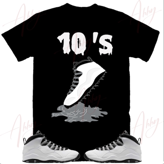 Shoe Dripping Shirt to Match Jordan 10 Light Steel, Retro 10  display picture 2