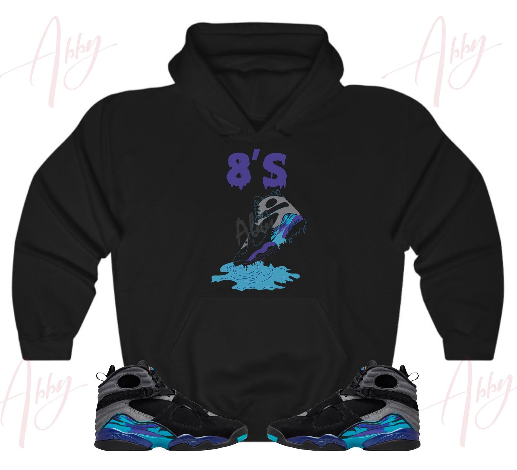jordan 8 aqua hoodie