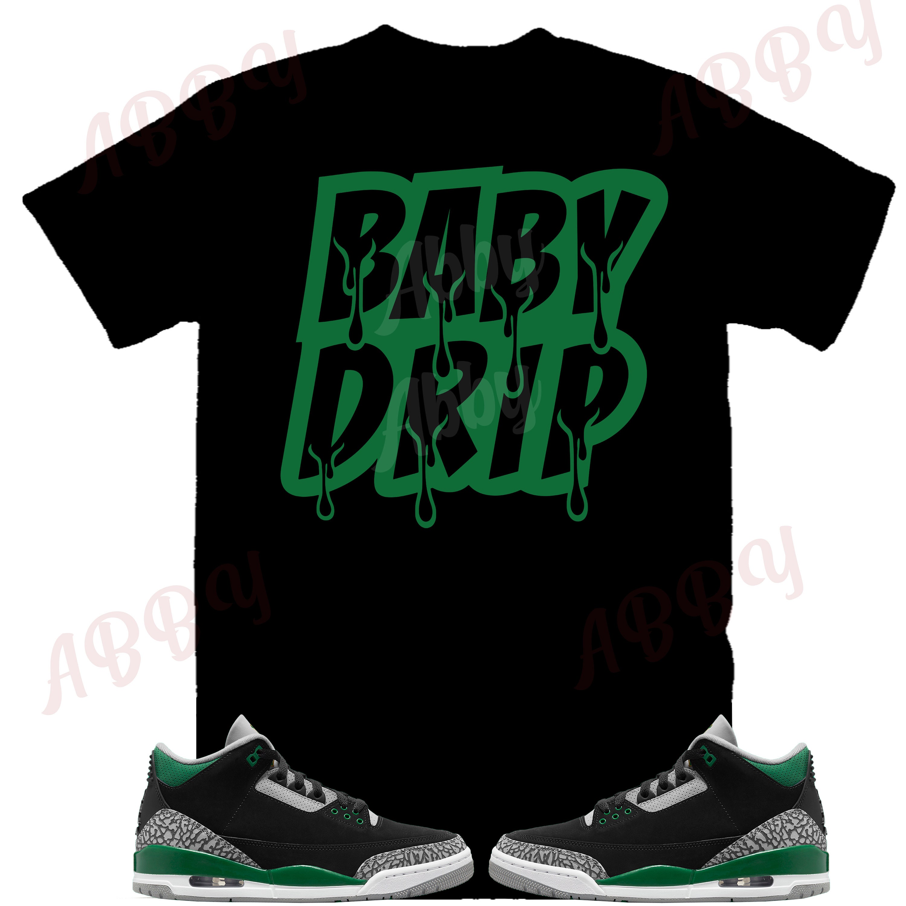 Drip Shirt to Match Air Jordan Retro 3 Pine Green, Air Jordan