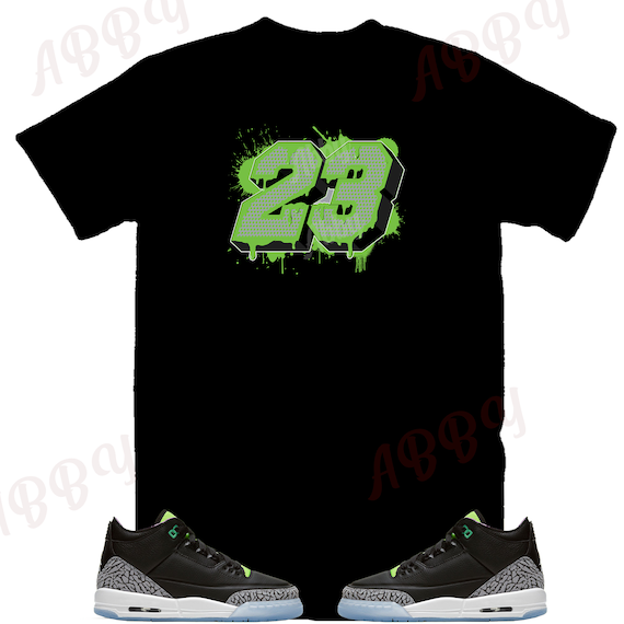 23 Air Jordan Electric Green Sneaker Tee, Retro Electric Green