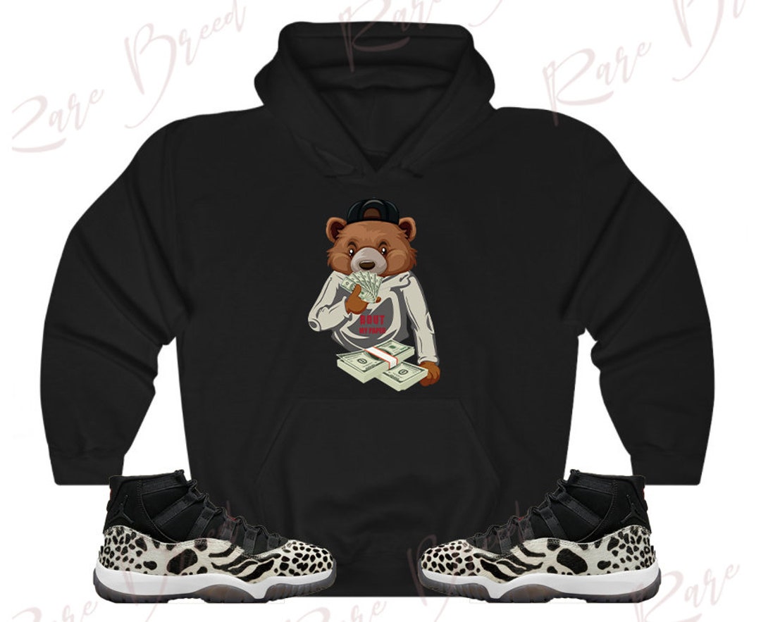 Teddy Bear Hoodie to Match Air Jordan Retro 11 Animal Instinct Retro 11 Animal Instinct Hoodie 11 Animal Sneaker Hoodie Etsy