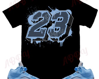 23 Shirt to Match Jordan Retro 5 UNC, Retro 5 UNC Shirt, Unc Sneaker Tee