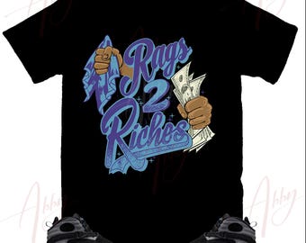 Rags to Riches Shirt to Match Jordan 8 Aqua, Retro 8 Aqua Shirt, Aqua 8s Sneaker Tee