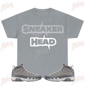 Sneaker Head Shirt to Match Jordan 9 Cool Grey, Retro 9 Cool Grey Shirt