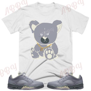 Teddy Bear Shirt to Match Jordan Retro 5 Indigo Haze, Retro 5 Indigo Haze Shirt, Indigo Haze Sneaker Tee