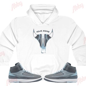 Ox Hoodie to Match Jordan Retro 2 Ice Blue, Retro 2 Ice Blue Hoodie, Retro 2 Ice Blue Sneaker Hoodie