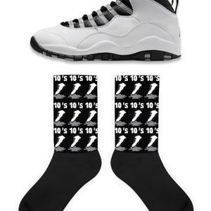 Shoe Dripping Socks to Match Jordan 10 Light Steel, Retro 10 Light Steel Socks, Light Steel 10s Sneaker Socks