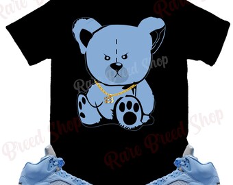 Teddy Bear Shirt to Match Jordan Retro 5 UNC, Retro 5 UNC Shirt, Retro UNC Sneaker Tee