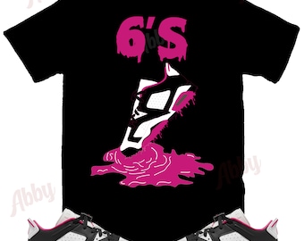 Shoe Dripping Shirt To Match Retro 6 Low Fierce Pink, Jordan 6 Low Fierce Pink Shirt, Low Fierce Pink Sneaker Tee
