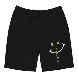 Happy Face Shorts to Match Retro 1 Yellow Ochre, Jordan 1 Yellow Ochre Shorts, Retro 1 Yellow Ochre Sneaker Shorts