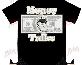 Black Shirt Money Talks Shirt to Match Yeezy 350 Oreo, Yeezy 350 Oreo Shirt, Yeezy 350 Oreo Sneaker Tee