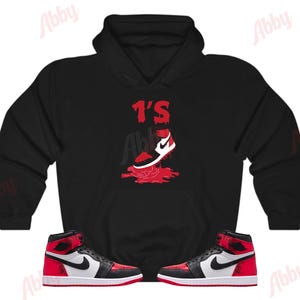 Shoe Dripping Hoodie to Match Jordan 1 Ruby, Retro 1 Ruby Hoodie, Ruby 1s Sneaker Hoodie