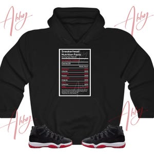 Nutritions Hoodie to Match Jordan 11 Bred Velvet, Retro 11 Bred Velvet Hoodie, Bred Velvet Sneaker Hoodie
