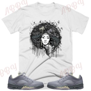 Afro Shirt to Match Jordan Retro 5 Indigo Haze, Retro 5 Indigo Haze Shirt, Indigo Haze Sneaker Tee