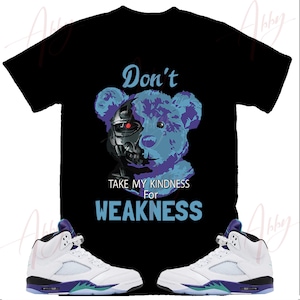 2 Face Bear Shirt To Match Jordan 5 Grape, Retro 5 Grape Shirt, Grape 5s Sneaker Tee