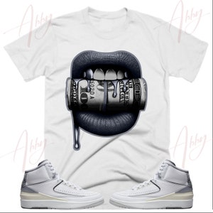 Dollar Bite Shirt to Match Jordan Retro 2 Cement Grey , Retro 2 Cement Grey Shirt, Cement Grey Sneaker Tee