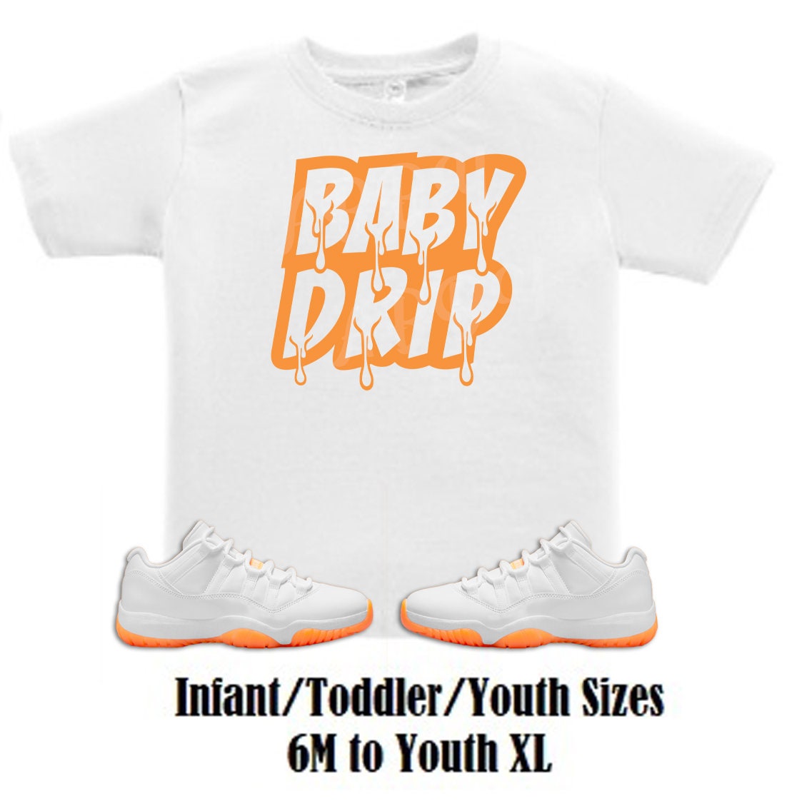 Drip Air Jordan Retro 11 Citrus Sneaker Tee Retro 11 Citrus Shirt Orange 11s Shirt Etsy