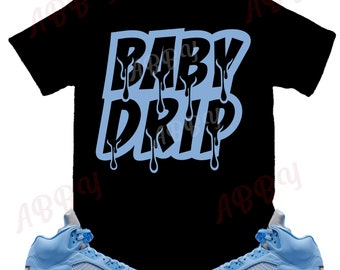 Drip Shirt to Match Jordan Retro 5 UNC, Retro 5 UNC Shirt, UNC Sneaker Tee