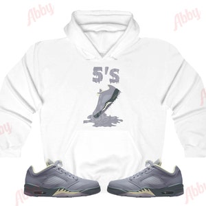 Shoe Dripping Hoodie to Match Jordan Retro 5 Indigo Haze, Retro 5 Indigo Haze Hoodie, Indigo Haze Sneaker Hoodie