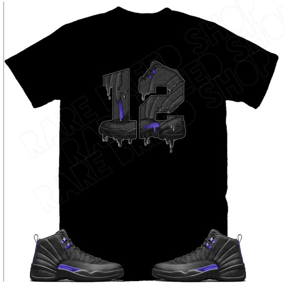 Jordan 12 Retro High-Top Sneakers in Black/Dark Concord