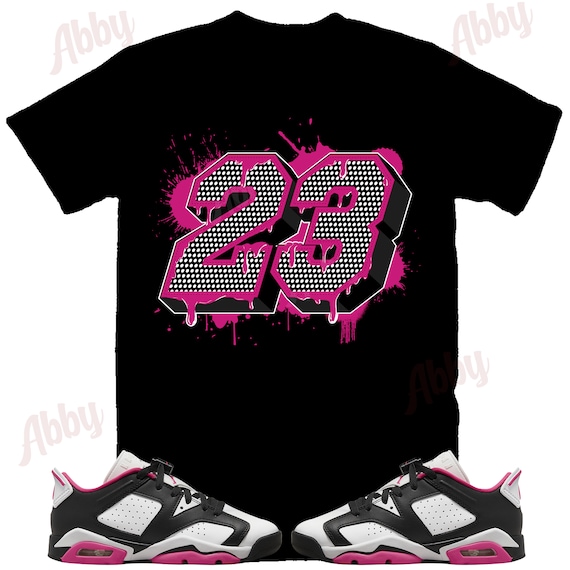 Pink black and white jordan shirt hot sale