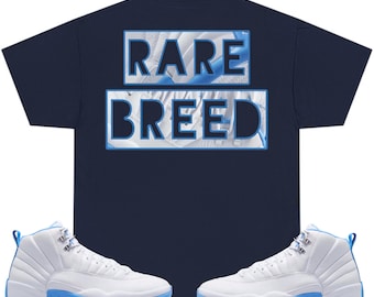 Rare Breed Shirt to Match Jordan 12 White and University Blue Melo, Retro 12 White and University Blue, University Melo 12s Sneaker Tee