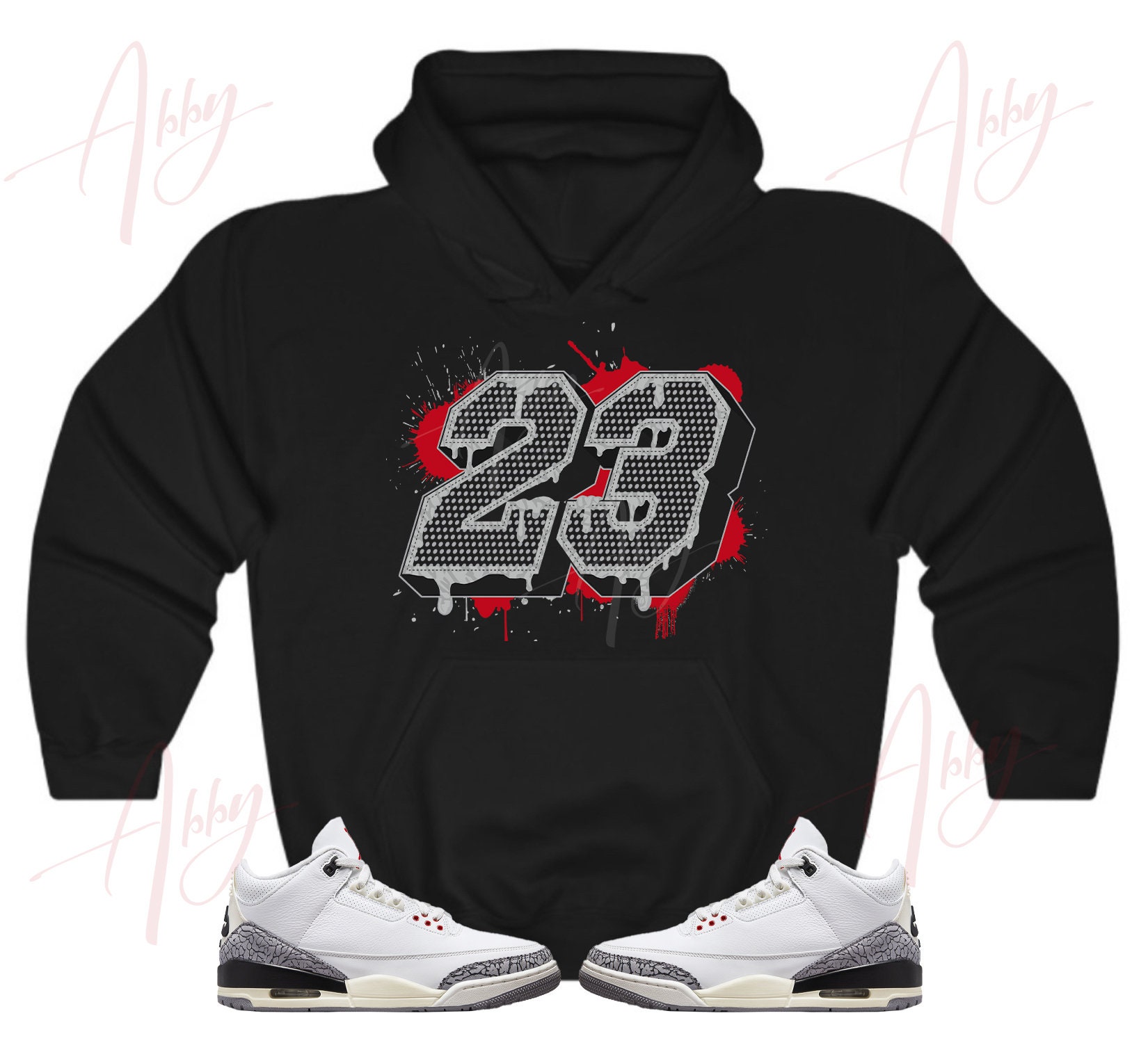 23 Hoodie to Match Jordan 3s White Cement Reimagined Retro 3 - Etsy 23 Hoodie To Match Jordan 3S White Cement Reimagined Retro 3 - Etsy