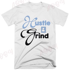Hustle and Grind Air Jordan Retro 1 OG University Blue Sneaker Tee, Retro 1 University Blue Shirt,  Blue/Light Blue Retro 1 Tee