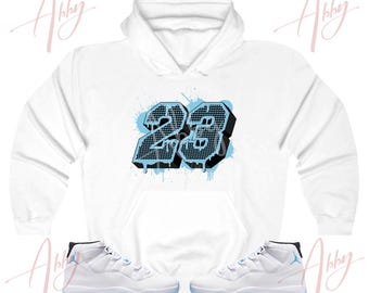 23 Hoodie to Match Jordan 11 Legend Blue, Retro 11 Legend Blue Hoodie, Legend Blue Sneaker Hoodie