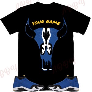 Ox Shirt to Match Jordan Retro 14 Laney, Retro 14 Laney Blue Shirt, Retro 14 Laney Blue Sneaker Tee