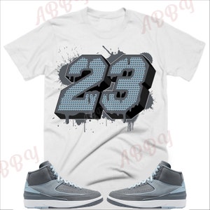 23 Shirt to Match Jordan Retro 2 Ice Blue , Retro 2 Ice Blue Shirt,  Retro 2 Ice Blue Sneaker Tee