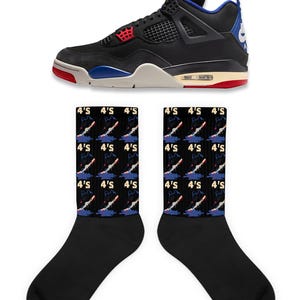 Shoe Dripping Socks to Match Jordan 4 Rare Air, Retro 4 Rare Air Socks, Rare Air 4s Sneaker Socks