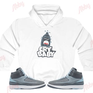 Cry   Hoodie to Match Jordan Retro 2 Ice Blue, Retro 2 Ice Blue Hoodie, Retro 2 Ice Blue Sneaker Hoodie