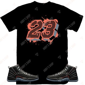23 Shirt to Match Jordan Retro 12 Utility Black, Retro 12 Utility Black Shirt, Retro 12 Utility Black Sneaker Tee