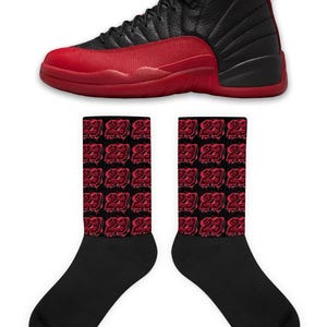 23 Socks to Match Jordan 12 Flu Game Sneaker Socks