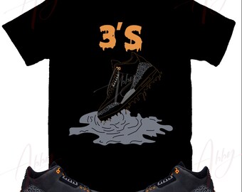 Shoe Dripping Shirt to Match Jordan 3 Fear Pack, Retro 3 Fear Pack Shirt, 3 Fear Pack Sneaker Tee