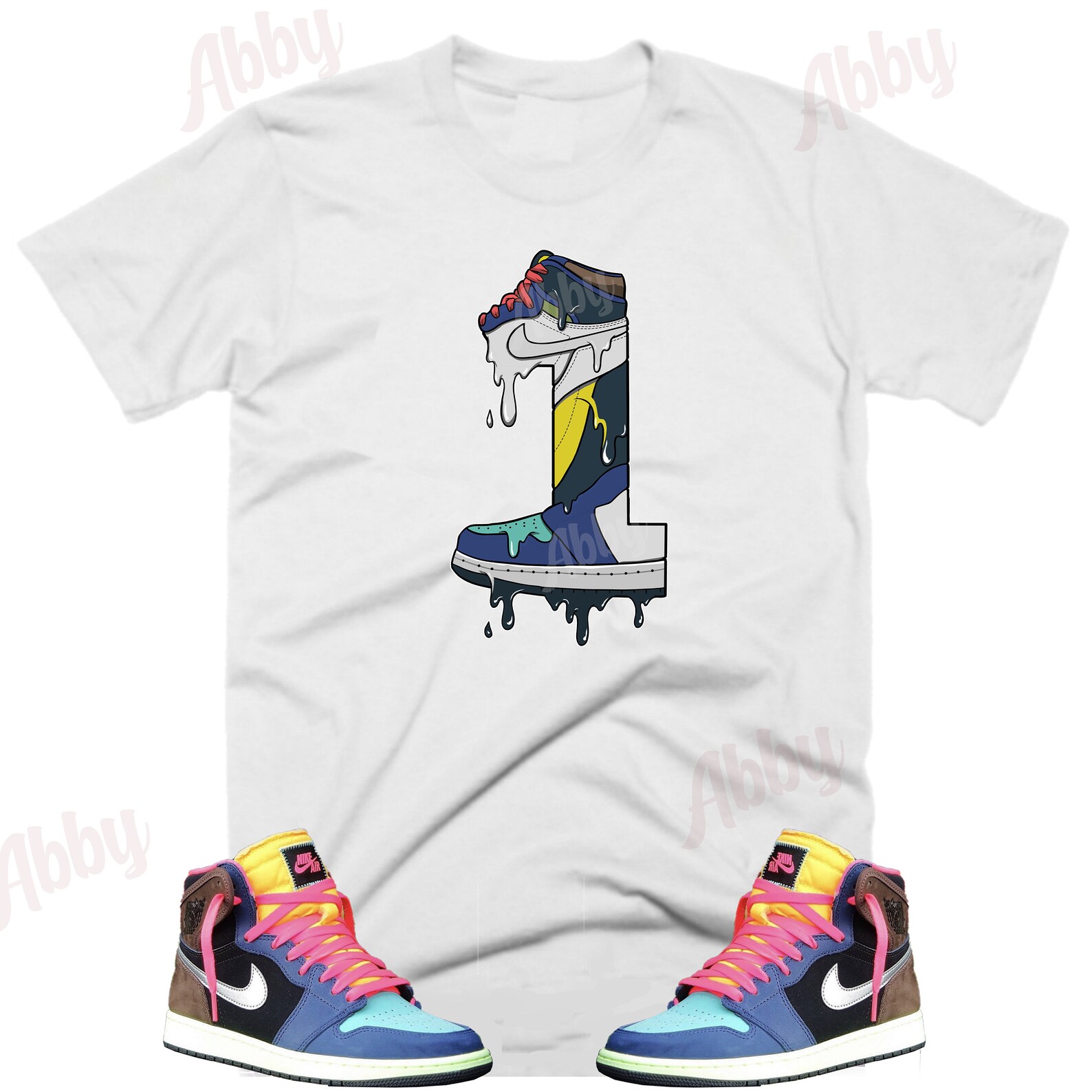 Number Shoe Dripping Air Jordan 1 Bio Hack Sneaker Tee Retro | Etsy