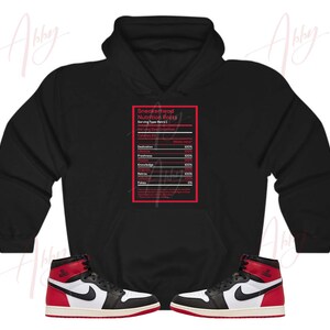 Nutritions Hoodie to Match Jordan Retro 1 Black Toe, Retro 1 Black Toe Hoodie, Black Toe 1s Sneaker Hoodie